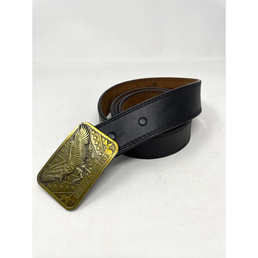 Red Wing Black Oil Tanned Leather Belt with Patriotic Veteran Big Tall Mens 52